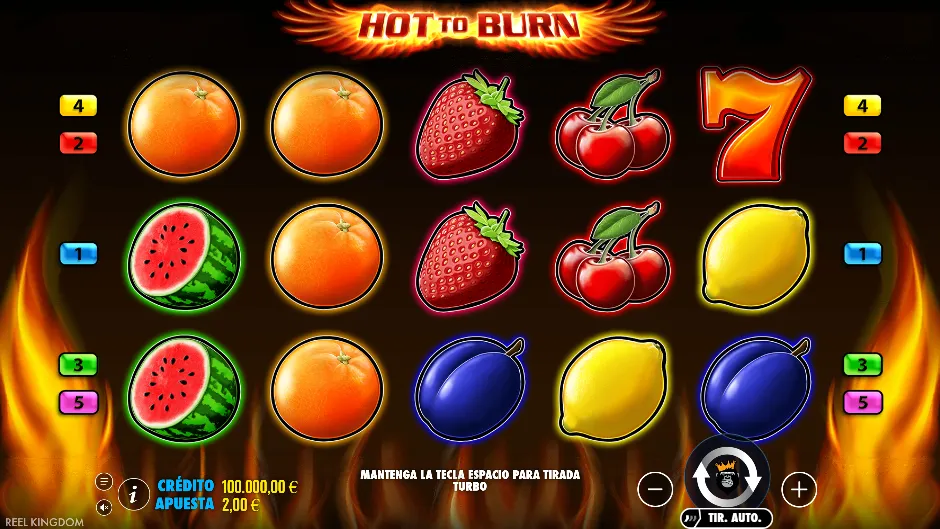 Pantalla principal de Hot to Burn
